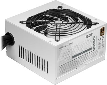 Блок живлення Mars Gaming MPIII550P ATX, 550W, 80 Plus Bronze, білий
