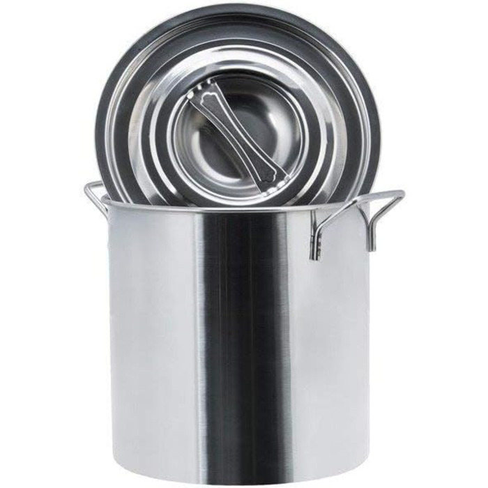 XXL Stainless Steel Cooking Pot available in 5 sizes: 20L, 30L, 45L, 70L, 95L (35x35cm = 30L)