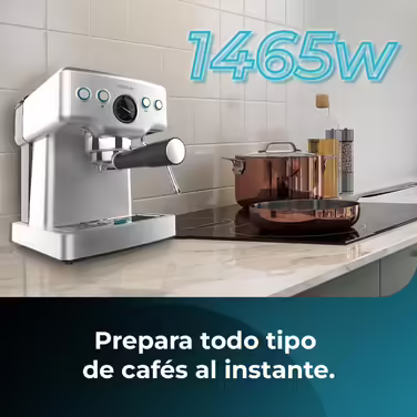 Еспресо-машина Cecotec Barista Power Mini, 1465 Вт, 20 бар, з манометром, термоблоком, поворотною паровою насадкою, подвійним носиком і резервуаром 1,8 л
