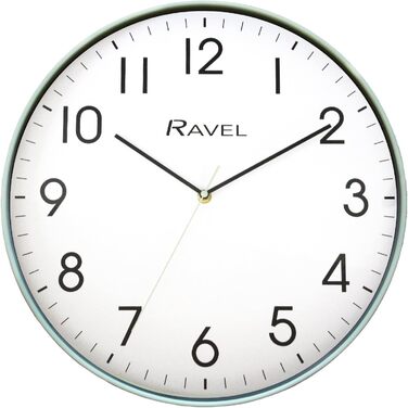 Сучасний настінний годинник Ravel 40 см для офісу та кухні, кварцовий, салатовий