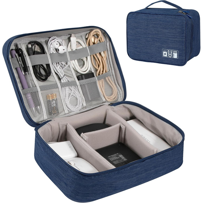 Водонепроникна сумка-органайзер для кабелів та аксесуарів Elekronik, темно-синій