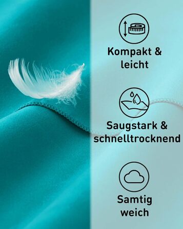 Рушник з мікрофібри Fit-Flip - компактний, легкий, швидковисихаючий - для подорожей, спорту, пляжу - великий, 50x30 см та 100x50 см (Petrol Blue)