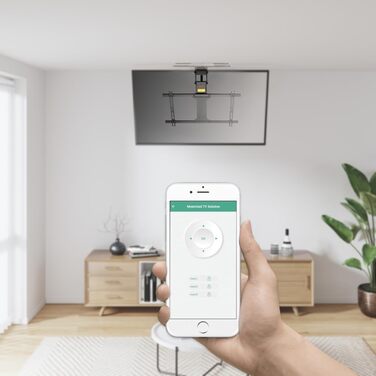 Моторизоване кріплення для телевізора на стелю HL47ML 32-75 дюймів, чорне, з поворотним механізмом 180° та Smart Home управлінням (до 35 кг)