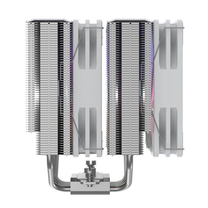 SILENTWARE CPU-Luftkühлер з подвійною башнею, 6 мідних heatpipes, 2x 120mm PWM вентилятори з гідропідшипником, A-RGB підсвічування, TDP до 265W, сумісний з Intel LGA 115X/1200/1700/1851 та AMD AM4/AM5 (Titan White)