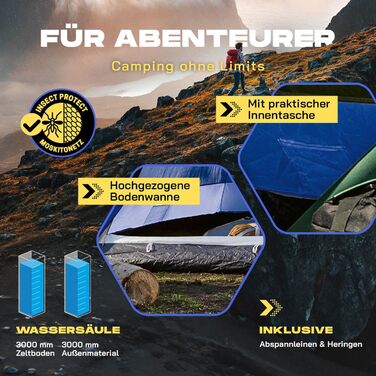 Lumaland Outdoor Pop-Up Dome Tent - 2-3 Person Tent
