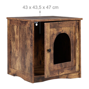 Relaxdays Cat Litter Box Cabinet with Door