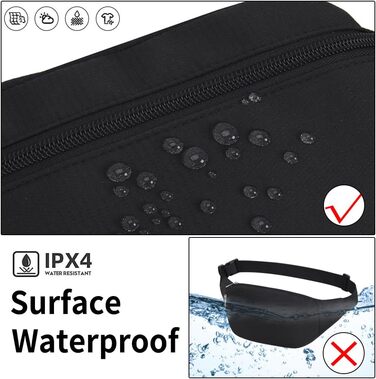 Чоловіча/Жіноча поясна сумка на пояс, бананка спортивна водонепроникна, бананка для бігу, туризму, прогулянок з собакою (чорна)