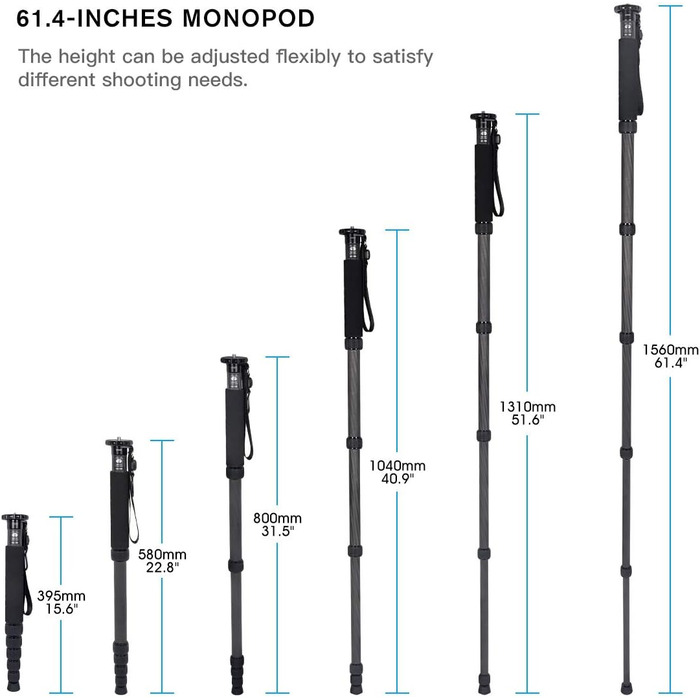 SIRUI AM-326M: карбоновий монопод - легкий та компактний, вантажопідйомність 10 кг