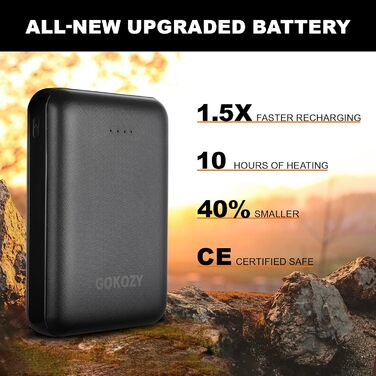 Обогрівальний жилет Gokozy для чоловіків та жінок з акумулятором 10000 mAh та 5 зонами обігріву, чорний XL