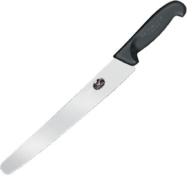 Ніж кондитерський Victorinox з хвилястою кромкою, нековзна ручка, нержавіюча сталь, чорний, можна мити в посудомийці