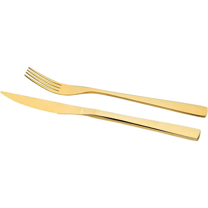 Otto Koenig 30-Piece Cutlery Set, Service for 6, Gold Stainless Steel Cutlery Set, Includes Knives, Forks, Spoons, and Coffee Spoons, High Quality, Modern Design, Dishwasher Safe, High Gloss Finish, Corrosion Resistant