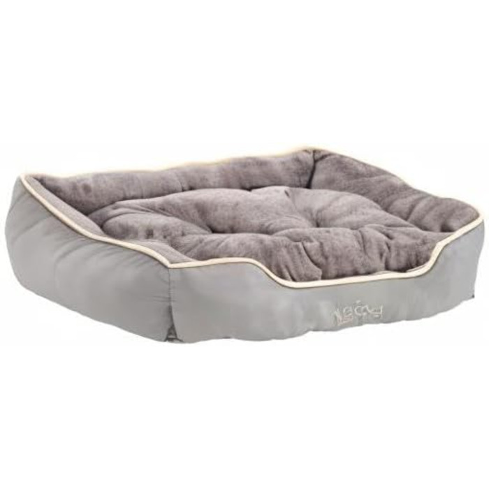 Килимок для собак та котів Dehner Lieblinge Sammy, 61x48x18 см, поліестер (сірий), розмір L 75x58x19 см