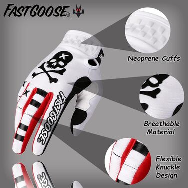 Мотокросові рукавички FASTGOOSE для мотоциклів, велосипедів та ATV – захисні спортивні рукавички для мотокросу, MTB, MX, офф-роуд, велосипедного спорту