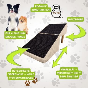 Сходинки для собак Outentin - розкладні, з неслизькою поверхнею, для маленьких та великих собак, для дивану та ліжка, стабільні, зроблені у вигляді меблів, 36 см, рожеві