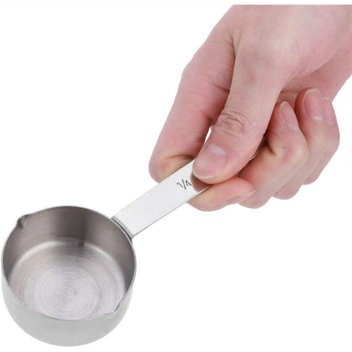 Stainless steel measuring spoon for baking, measuring cup, scoop with scale, kitchen supplies, tableware, utensils (measuring weight: 60 ml) (one color, 60 ml)