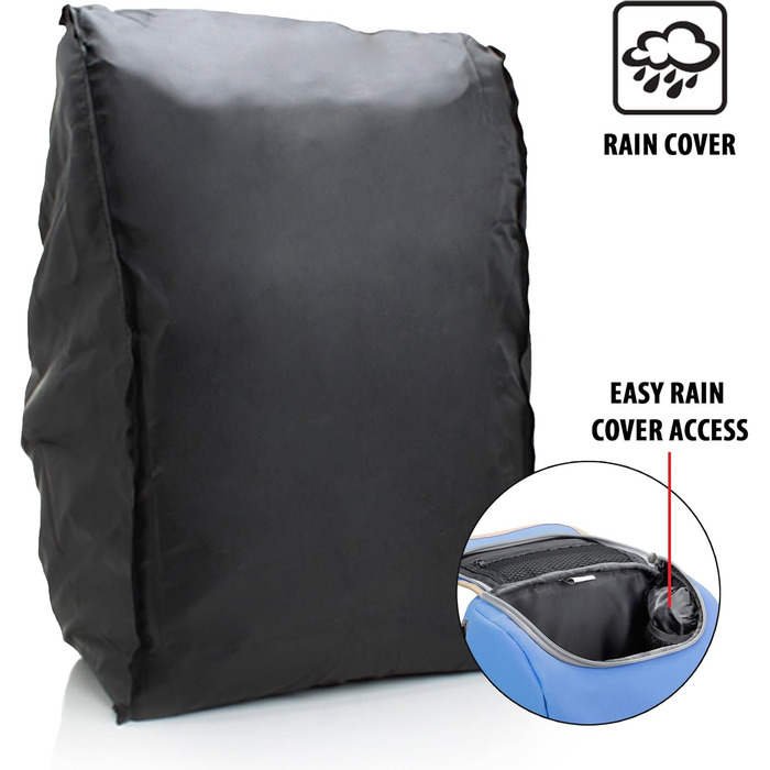 Рюкзак для камери GoPro, DSLR: рюкзак для фотоапарата, для подорожей, з відділенням для ноутбука та штатива, водовідштовхуваний, (Bleu)