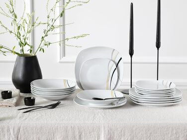 CreaTable Серія Square City Line: 12-piece посудовий сервіз на 6 осіб з порцеляни (18 предметів)