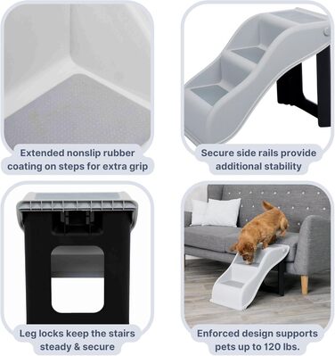 TRIXIE 39475 STAIRS, PLASTIC, 34 x 39 x 54 CM, LIGHT GRAY