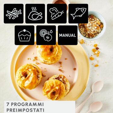 Аерофритюрниця Moulinex Dual Easy Fry 8,3 л, 7 програм, енергозбереження до 70%, подвійна чаша 5,2 л + 3,1 л, цифрове керування, книга рецептів, підходить для миття в посудомийній машині