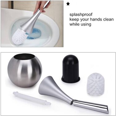 Набір для туалету: тримач для щітки та щітка без свердління, нержавіюча сталь