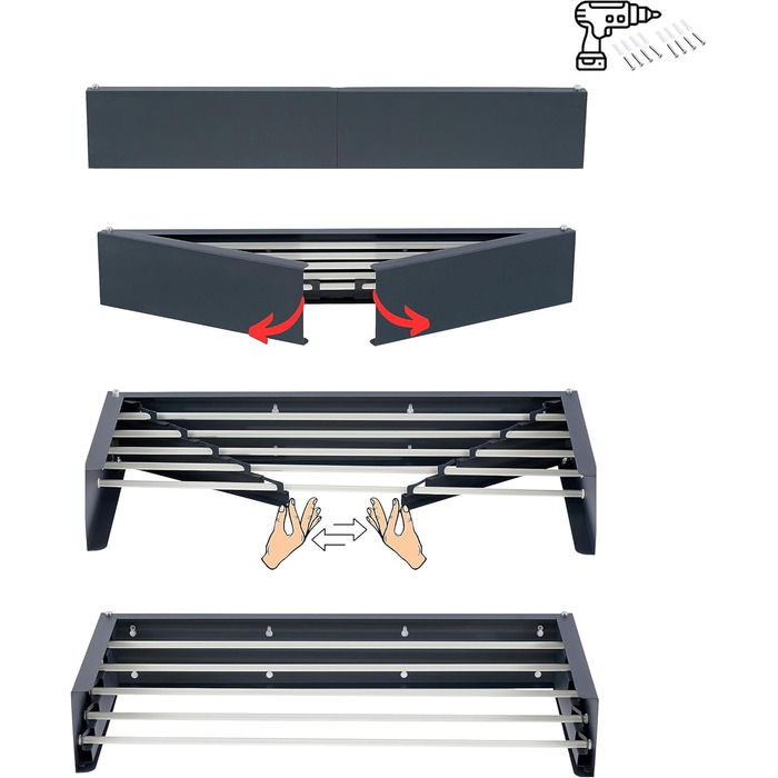 Сушарка для білизни FoxyDry HIDE настінна, розсувна, для дому та вулиці, 71x35x13 см (білий, лімітована серія)