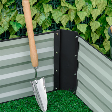 Outsunny Steel Raised Garden Bed 241 x 90.5 x 30 cm Planter Box Flower Box Garden Bed Herb Bed Vegetable Bed Grey for Garden Lovers
