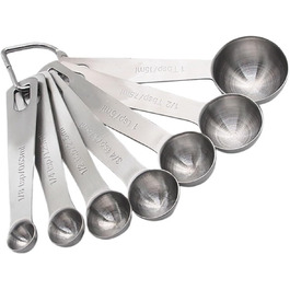 Measuring Spoon Set, Measuring Cup and Spoon Set, high-quality stainless steel measuring cups and spoons for dry and liquid ingredients (Color: D)