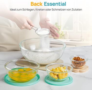 Набір контейнерів для їжі Vtopmart (15 шт.) з кришкою, скляні, для зберігання, мікрохвильова піч, морозильник, посудомийна машина