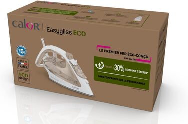 Праска Calor Easygliss Eco, 2800 Вт, 50 г/хв (пар), 240 г/хв (парний удар), Durilium Airglide, виготовлена у Франції, FV5780C0