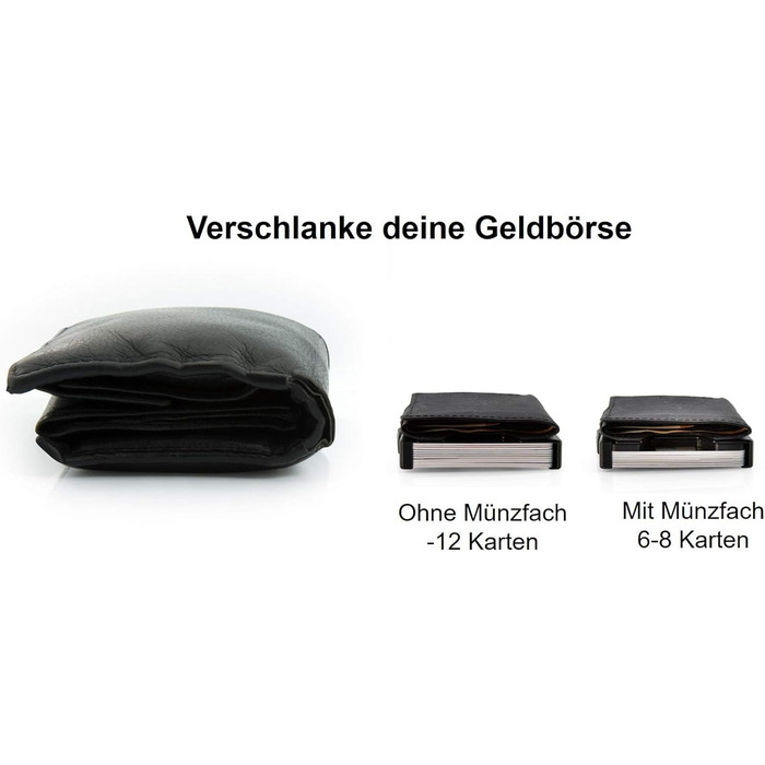 ZNAP® Slim Wallet - Тонкий картхолдер для чоловіків з RFID захистом, чорний (12 карт)