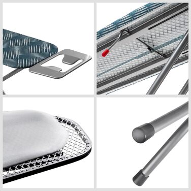 Прасувальна дошка KADAX 110x30 см з регулюванням висоти, з термостійкою підставкою для праски, міцна, Made in EU (зелений каро)