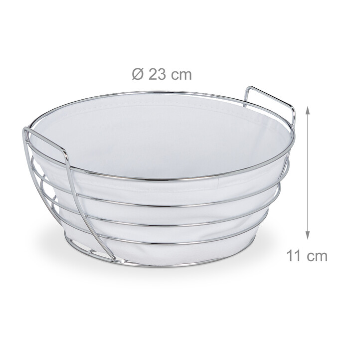 Relaxdays Round Bread Basket Metal with Fabric Insert