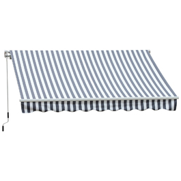 Markiza Outsunny з шарнірною консоллю та ручною кришкою 3,5x2,5м сіра та біла, сонцезахист з алюмінію та поліестеру для тераси та балкону