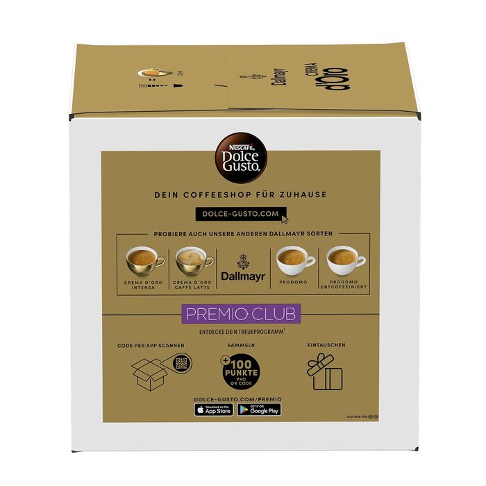 Кавові капсули NESCAFÉ Dolce Gusto DALLMAYR Crema d'Oro, 16 капсул x 3 упаковки (48 шт), 80 г