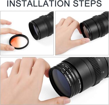 Набір кольорових фільтрів для об'єктивів Fotover 9 шт. (72мм) для Canon, Nikon, Sony, Pentax, Olympus, Fuji DSLR камер