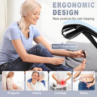 Нігтеріз для товстих нігтів з кутовим голівкою, з контейнером для збору обрізок, для чоловіків, професійний, срібний