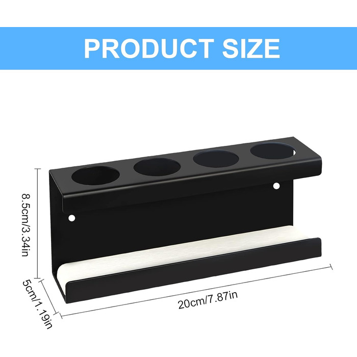 Тримач для електричної зубної щітки на стіну з 4 отворами Ø35мм, без свердління, органайзер для ванної кімнати