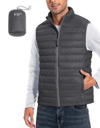 Чоловіча жилетка Pioneer Camp Leichte Pufferweste: легка, стеганая, водонепроникна, з можливістю складання, для роботи, відпочинку, подорожей (сірий)