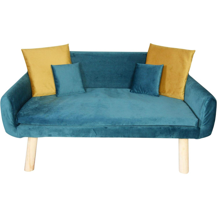 М'яке ліжко-лежанка для собак та котів Retro-Tiersofa з велюру, Petrol, розмір 2