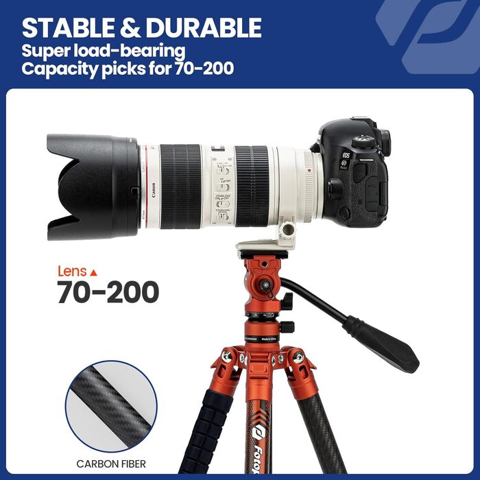 Штатив Fotopro Carbon X-Aircross 3: Легкий, 151 см, 360° Кулькова Голова, для Камери, Відео, 10 кг, Синій