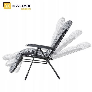 Шезлонг сталевий, сірий, Kadax