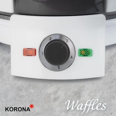 Вафельниця Korona Party 41007 Standard | Вафлі для вечірок | 1000 Вт, діаметр 18 см | Автоматичне регулювання температури, червона