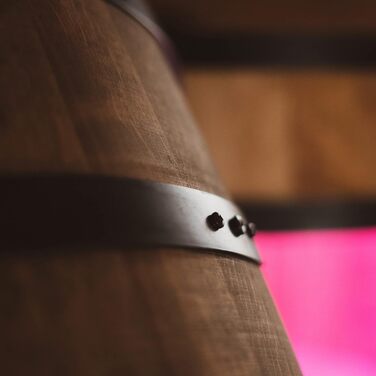 CREATIVE COOPER Fass bar LED RGB with Wine Holder - Wine Rack - Barrel Bar House Bar 80x50cm - Rustic Decor Bar Cabinet Wine Stand – Wine Cabinet (Dark Brown)