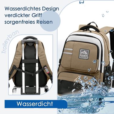 Шкільний рюкзак для підлітків, хлопчиків, водонепроникний, для школи, коледжу, роботи (Хакі)