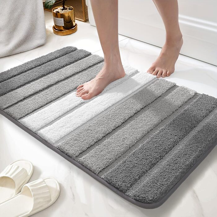 Килимок для ванної кімнати Wyewye з мікрофібри, супер вбираючий, сірий, 40 x 60 см