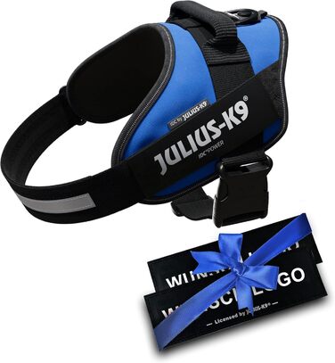 Шлейка Julius K-9 IDC Powergeschirre Blau з індивідуальним написом, для собак маленької, середньої та великої породи, 16IDC+CUSTOMP-B