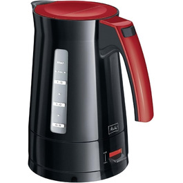 Електричний чайник MELITTA Enjoy Aqua, 1.7 л, 2400 Вт, чорний/червоний, знімний фільтр від накипу