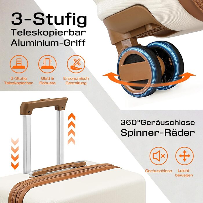 Набір валіз Joyway з ABS-пластику, розширюваний, на 4 колесах, з TSA-замком. Включає: 1 велика сумка, 1 косметичка (білий, M)