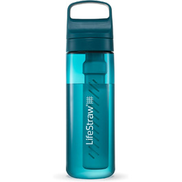 LifeStraw Go Series - BPA-free drinking bottle with water filter for travel and everyday use - removes bacteria, parasites, microplastics, and improves taste (Laguna Teal, 651 ml)