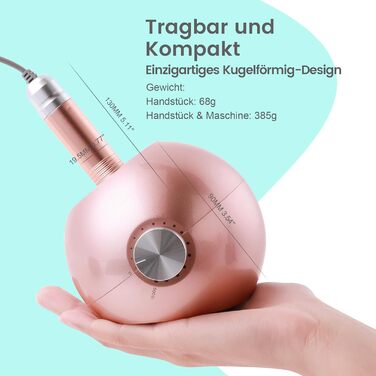 Електричний набір для манікюру та педикюру Delanie Nagelfräser 35000 U/Min 6 в 1 (рожеве золото, акумуляторний)